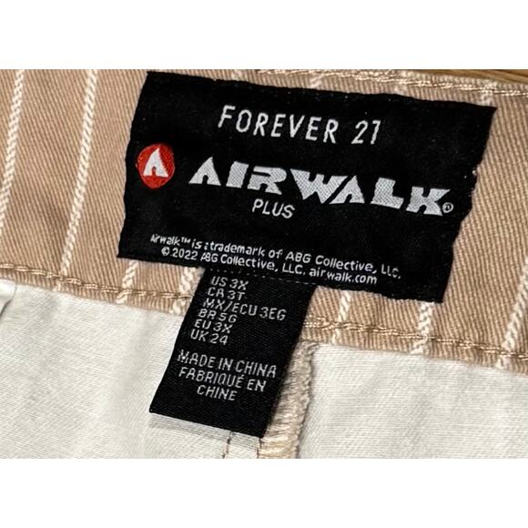 NWT Forever 21 Airwalk collab Plus 3X Pinstripe tan pants 44x30 Retro 90s skater - Picture 2 of 7